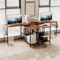 L-Shaped Corner Computer Desk 67 Inch with Shelves C386746