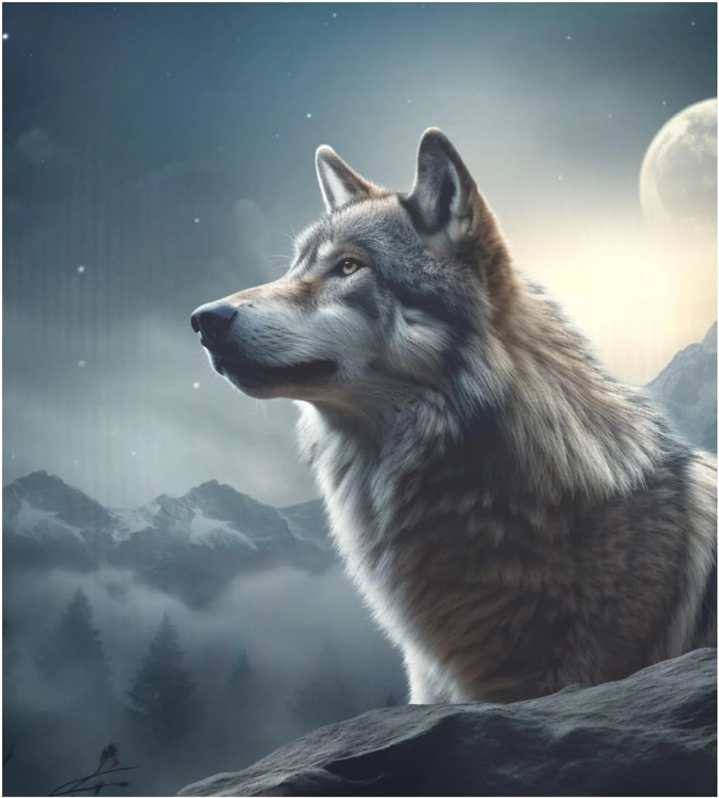 Magnetic Dishwasher Stickers Night Wolf Pattern 23in W x 26in H N700
