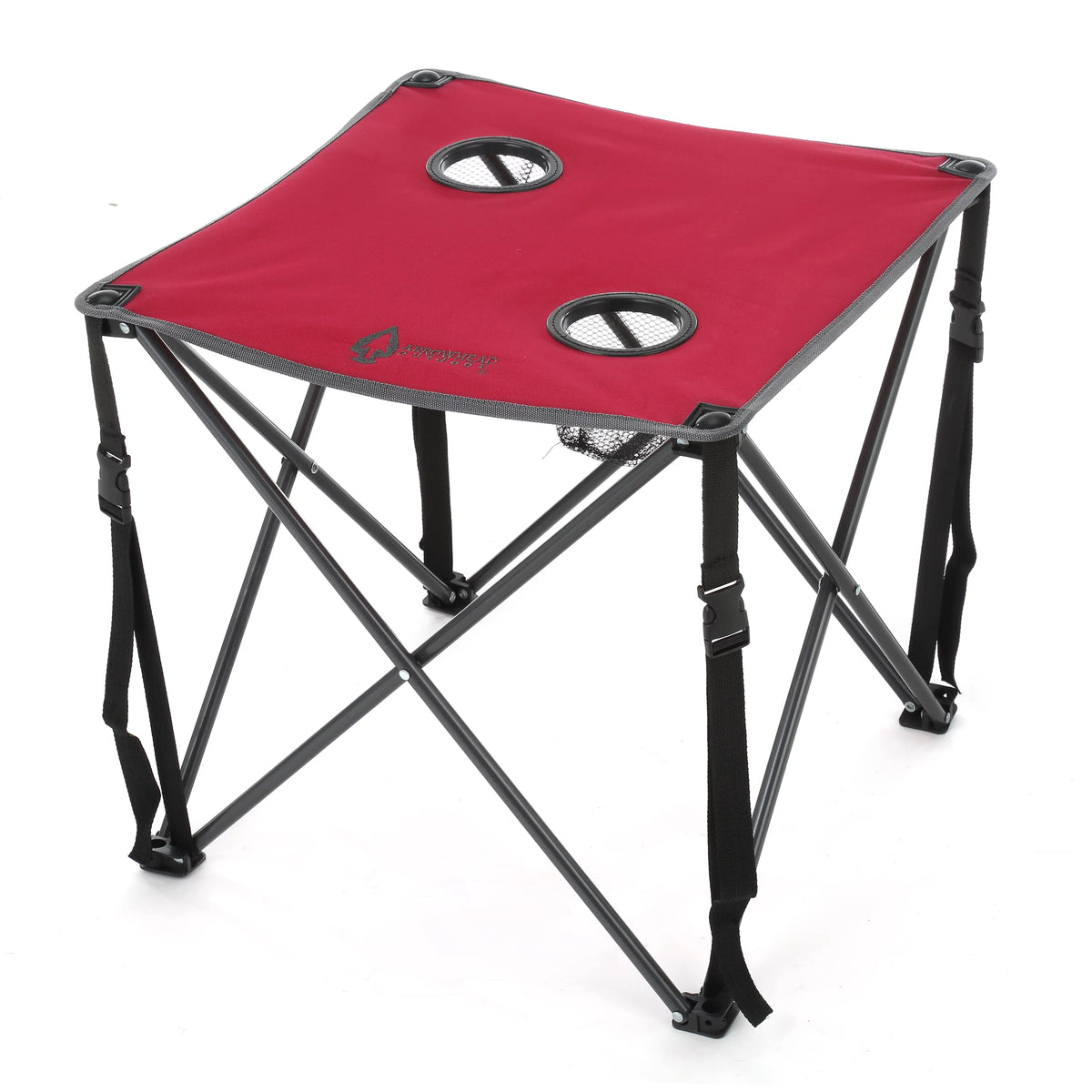 Heavy-Duty Portable Camping Folding Table with Cup Holders and Carrying Case C2380