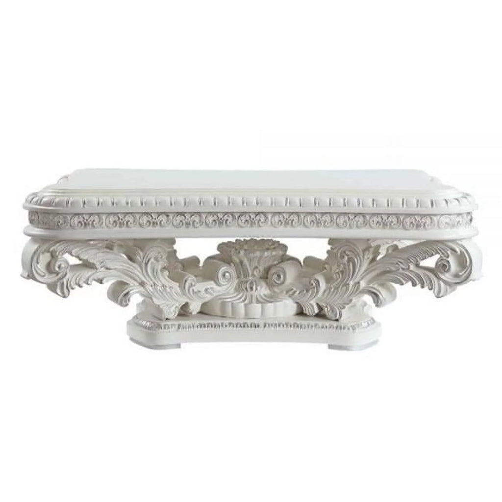 Antique White Manufactured Wood & Resin Rectangular Coffee Table Z59777