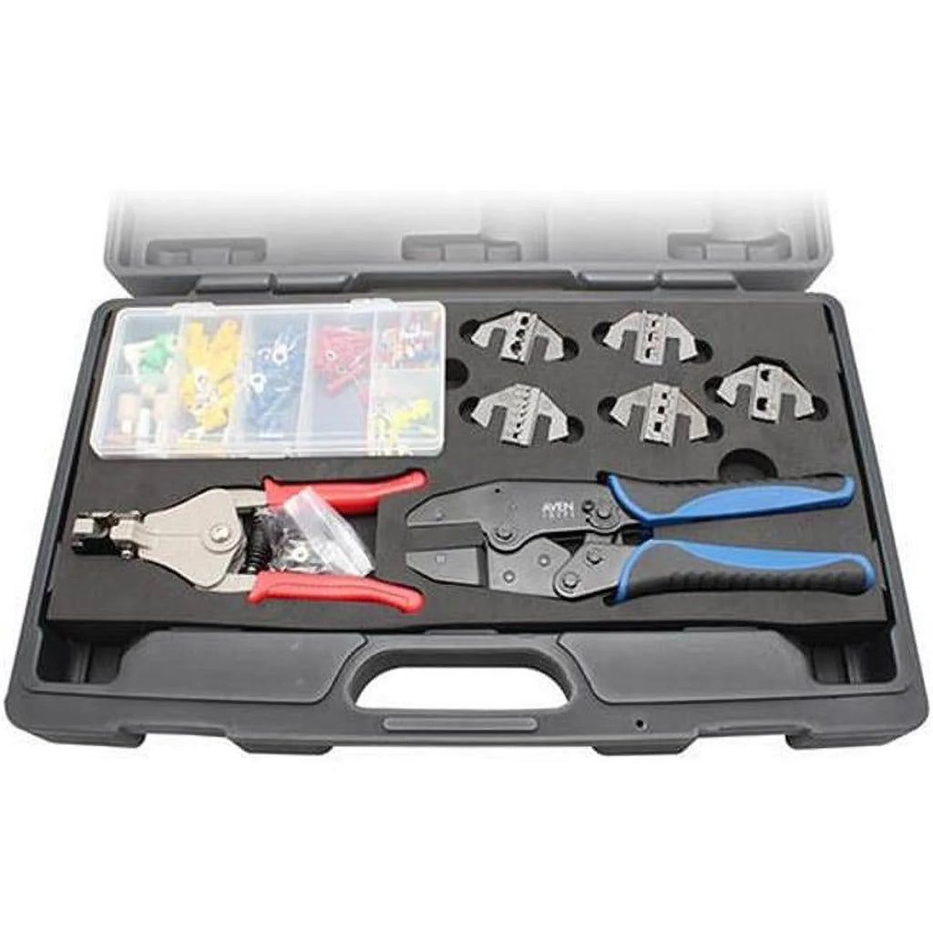 Crimping Tool Kit with Frame 5 Dies Wire Stripper & Connector Set 148 Piece M230