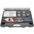 Crimping Tool Kit with Frame 5 Dies Wire Stripper & Connector Set 148 Piece M230