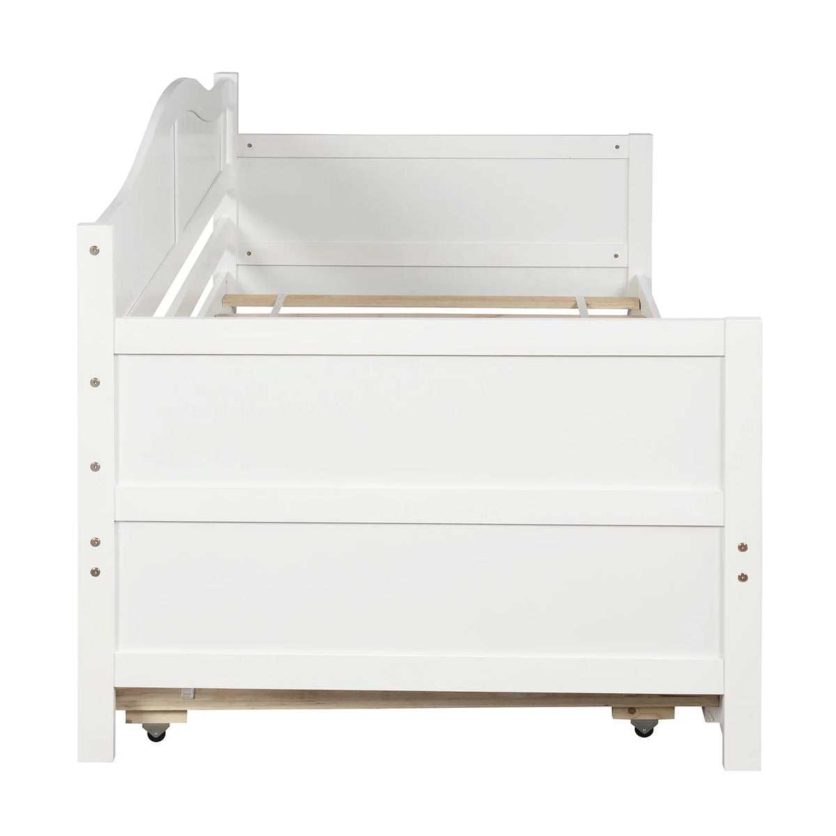 White Wooden Twin Size Daybed with Trundle Bed X756250