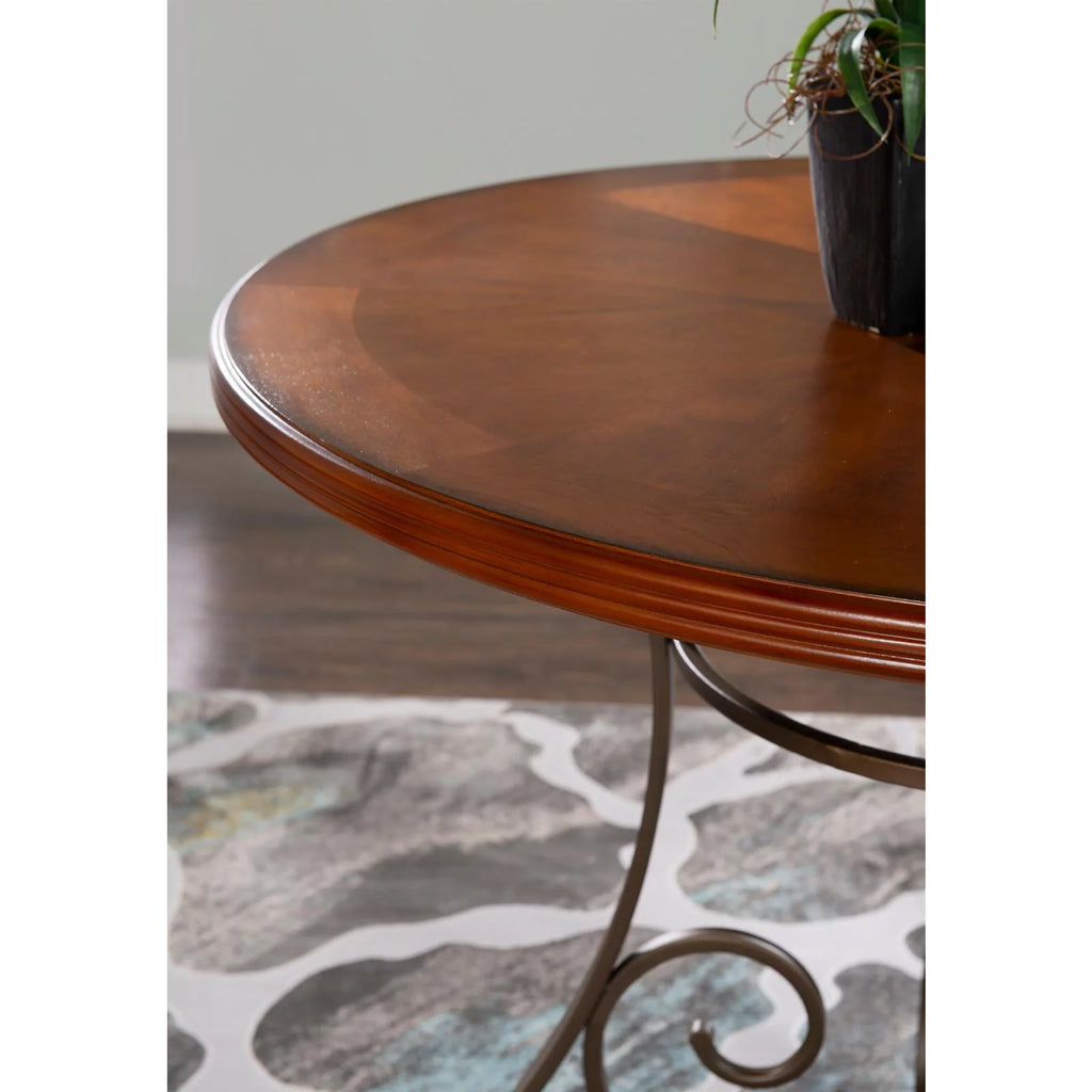 42" Wood and Metal Dining Table L719736
