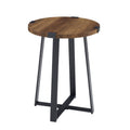 Round Rustic Oak Side Table N65849