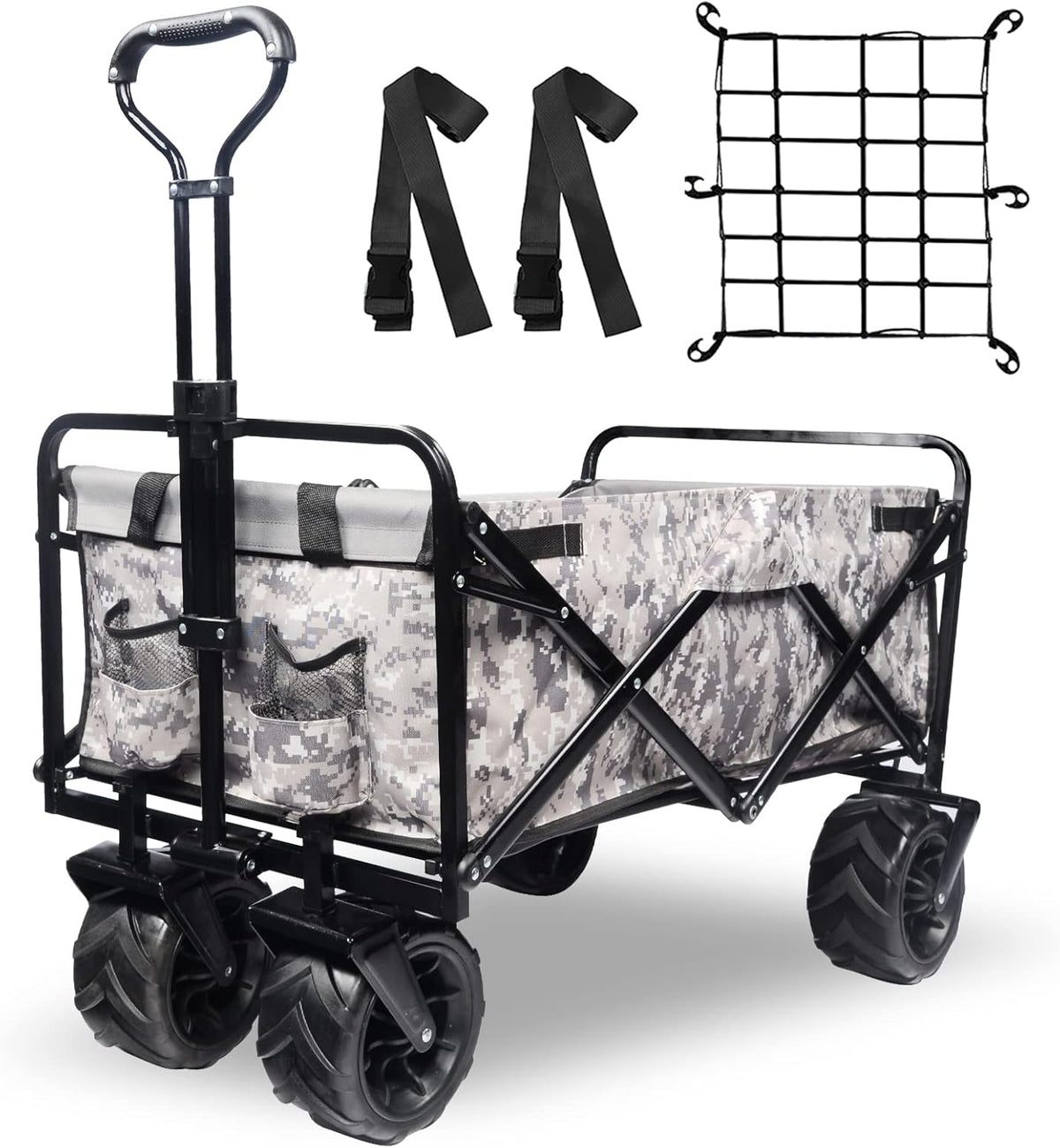 Collapsible Heavy Duty Wagon Cart with All-Terrain Wheels F55622