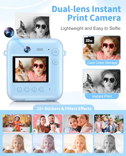 Instant Print Kids Camera 48MP 1080P with 32GB Card P43379
