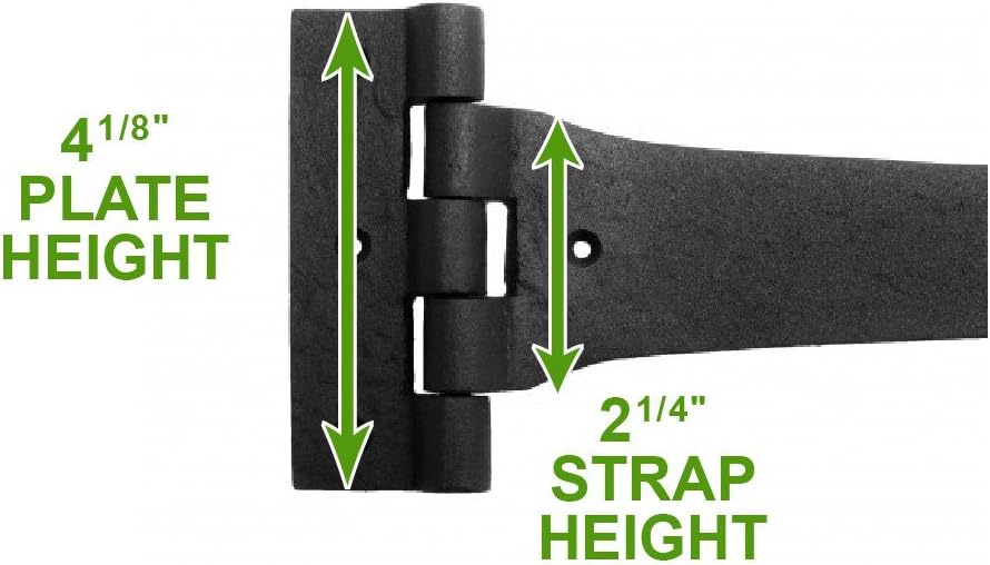Black 18 Inches Wrought Iron Door Hinges Pack of 2 E620126