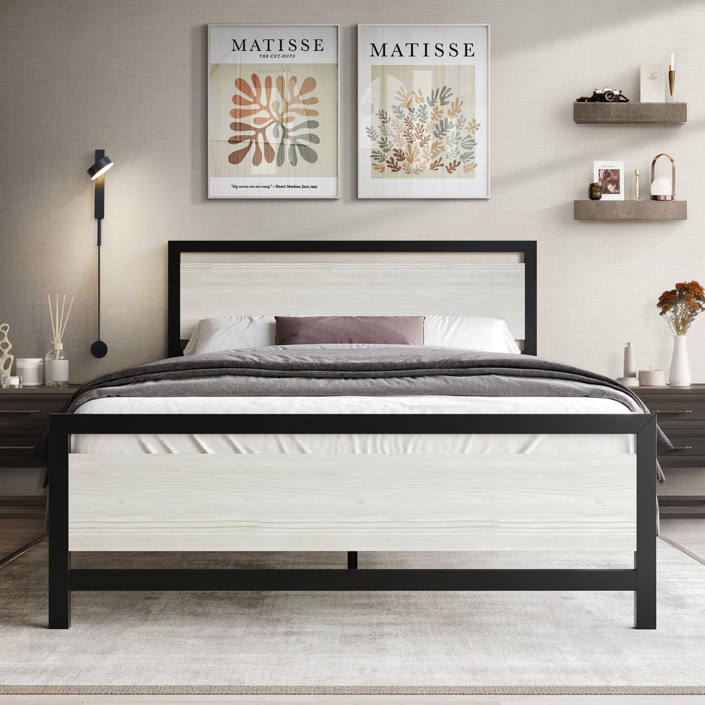 Twin Metal Platform Bed Light Grey T5125