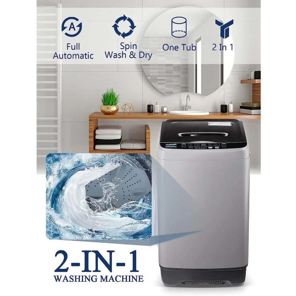 17.7 lbs Portable Compact Washing Machine with Drain Pump D758