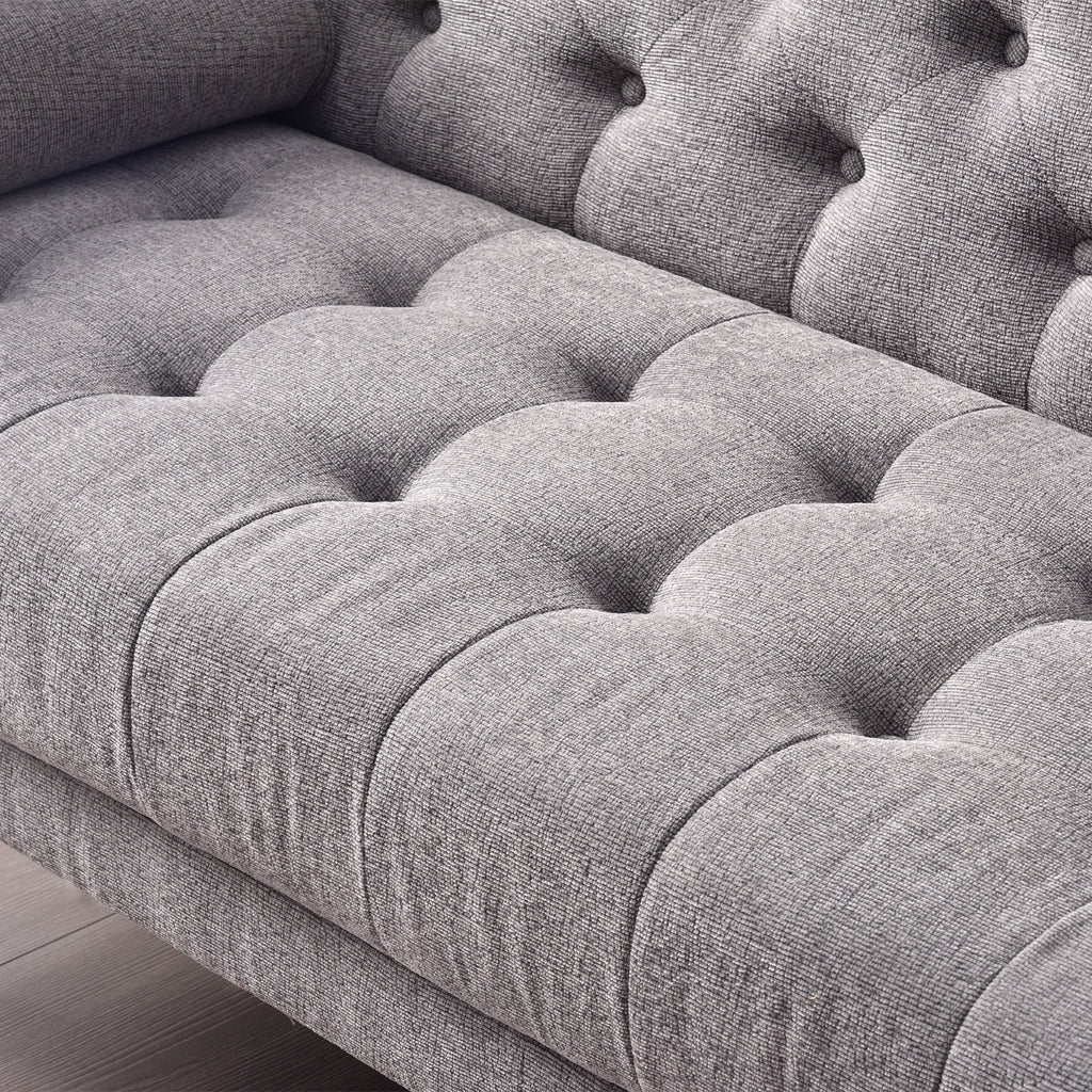 70 inch Grey Chenille Convertible Futon Sofa Bed O66410