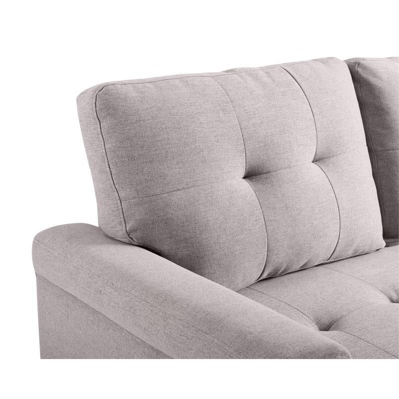 Light Gray Linen Reversible Sleeper Sofa U121703
