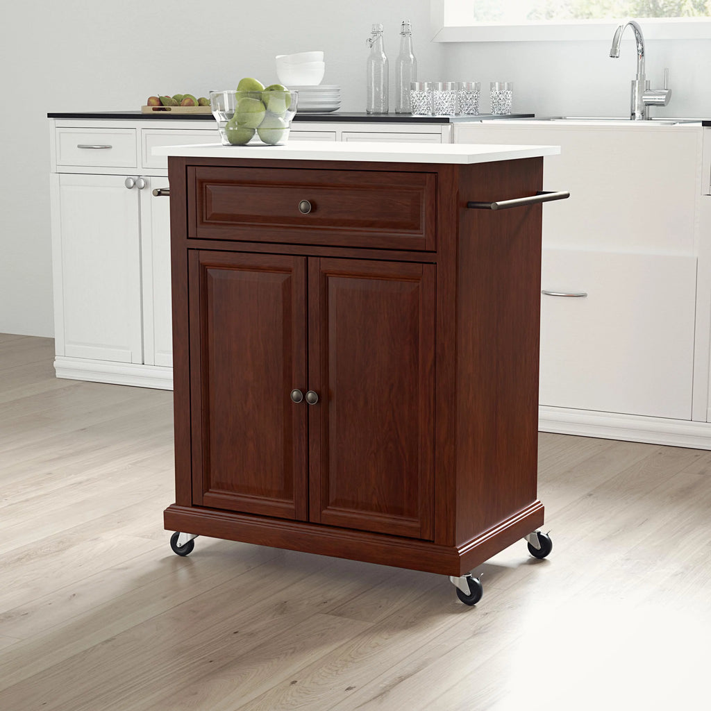 Wood Kitchen Cart with Granite Top F19264