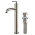 Single Handle Vessel Sink Bathroom Faucet with Pop-Up Drain in Brushed Gold Y20936