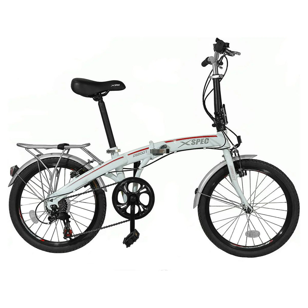 White 7 Speed Folding Compact Bike K221547