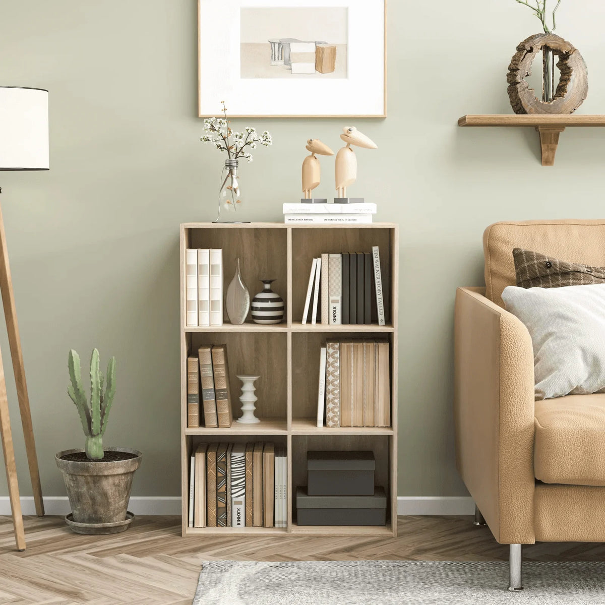 White 6 Cube Bookcase Storage Cabinet B577