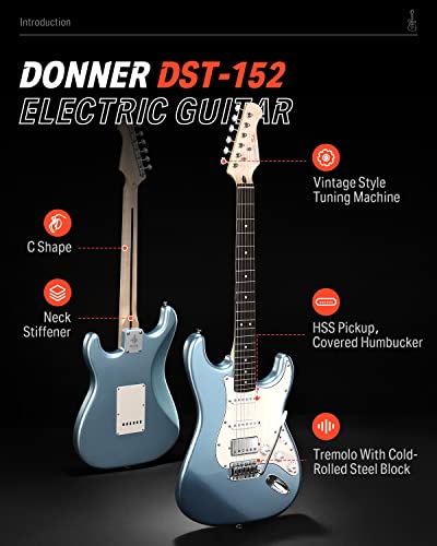 39" HSS Electric Guitar Kit with Amp, Bag, Accessories L589721