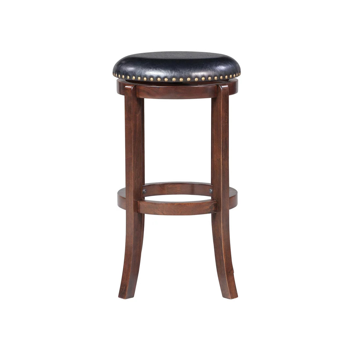 Black 24in. Backless Swivel Wood Counter Stool B72001