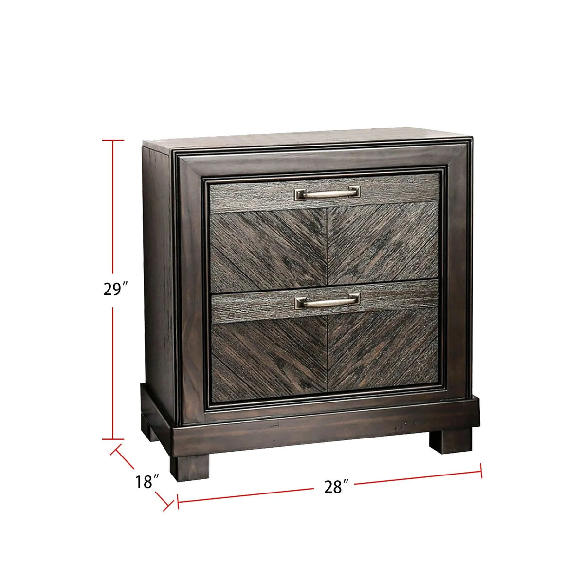2 Drawers Wood Nightstand in Espresso Q35947