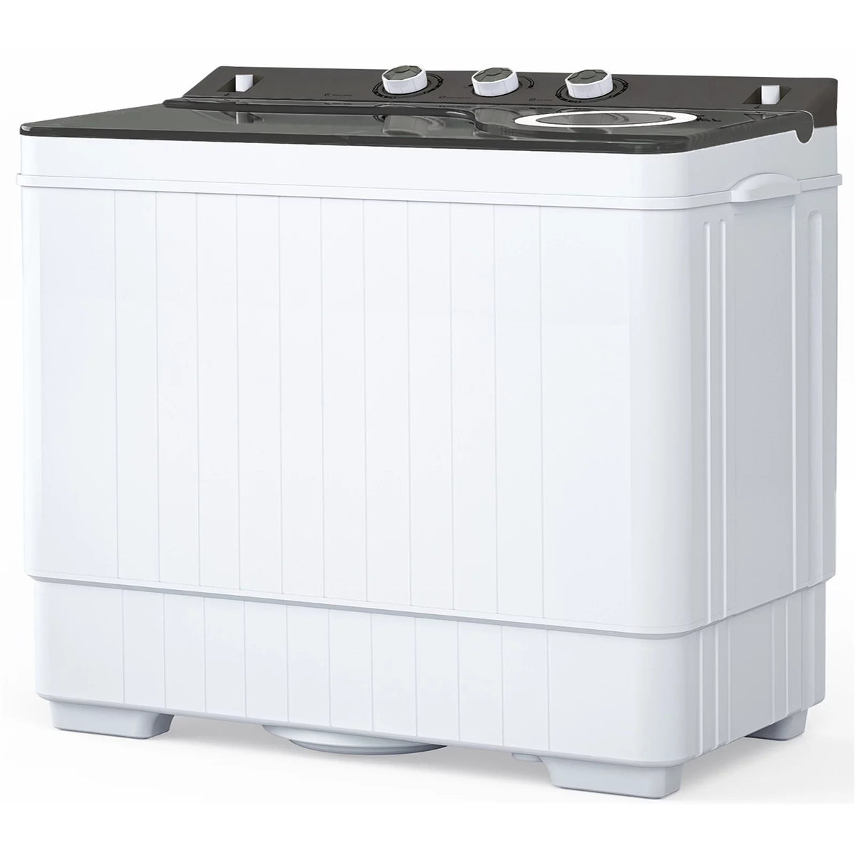 26Lbs Portable Twin Tub Washing Machine with Gravity Drain Pump U7709