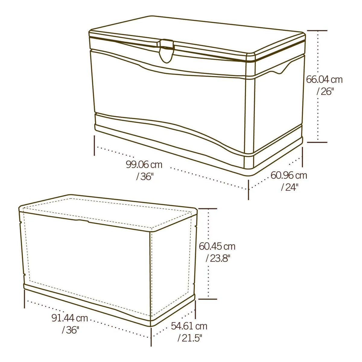 80 Gallon Beige Plastic Deck Box X345