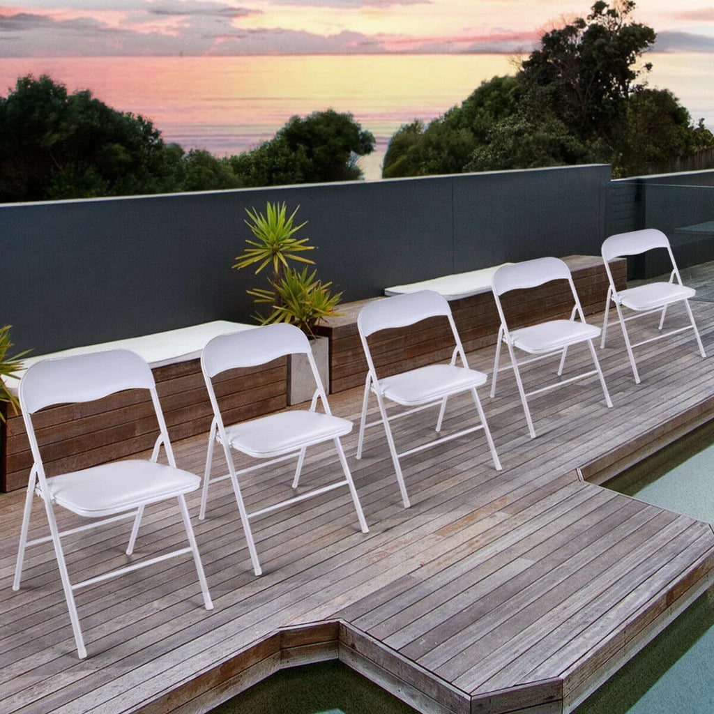 White Folding Chairs Set of 6 K80275