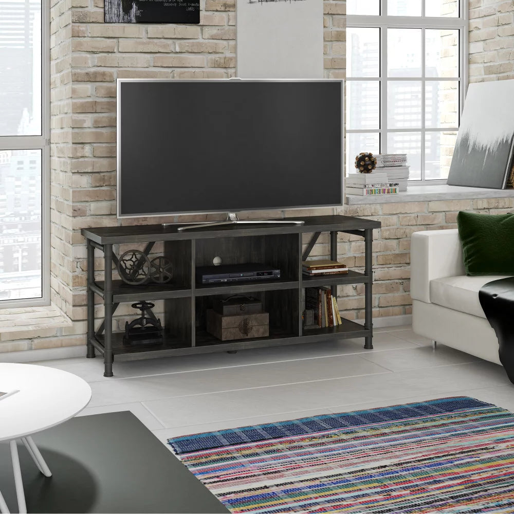 Industrial TV Stand with Metal Pipe Frame H424604