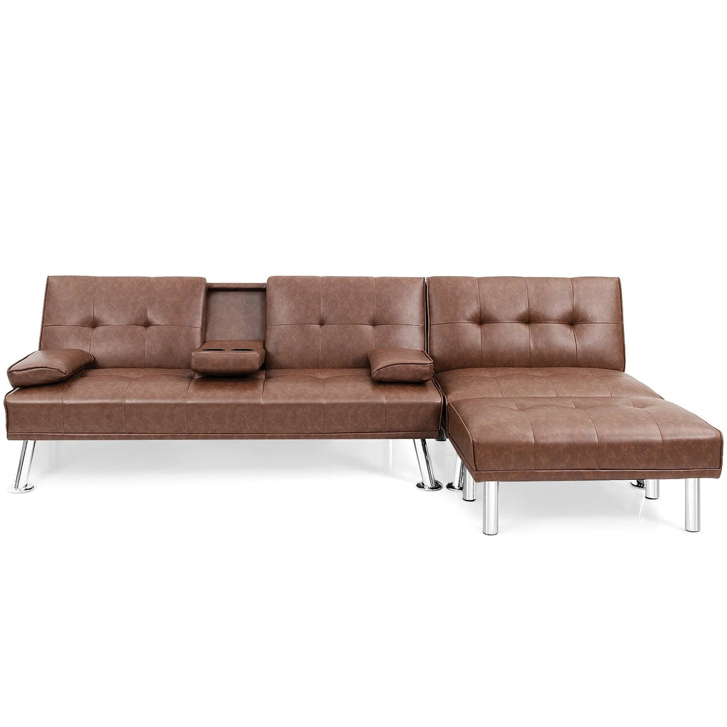 Brown 3-Piece Sectional Sofa Set F813