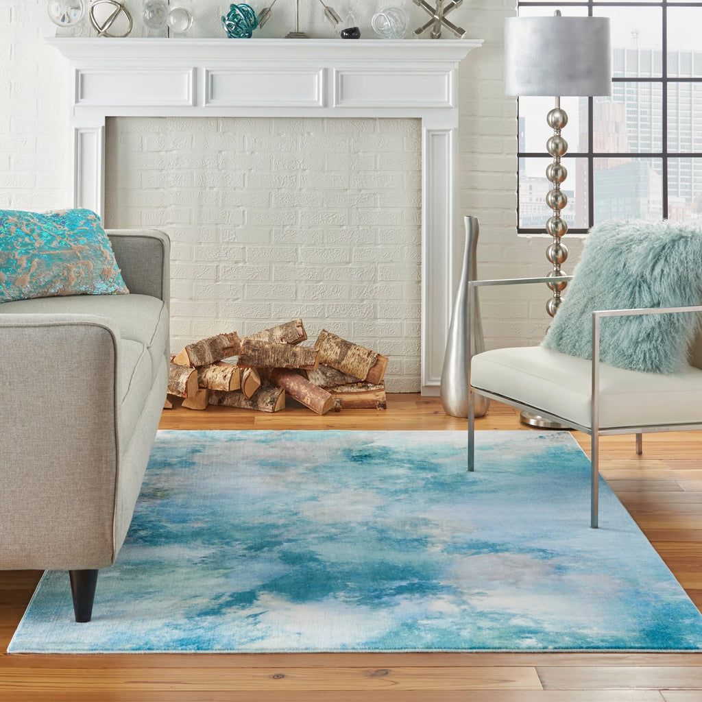 Seafoam Green Fabric Indoor Rug L956299