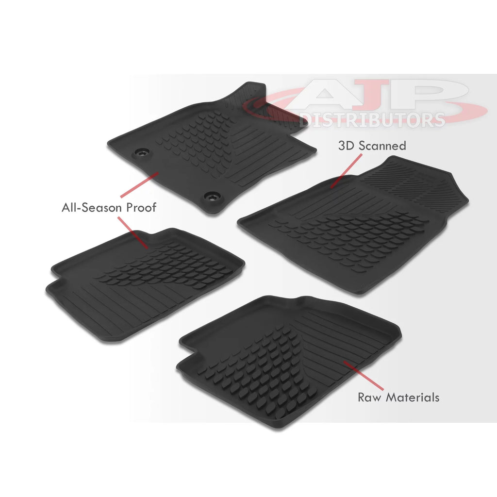 4-Piece All Weather TPE Rubber Floor Mats Front Rear Set J918