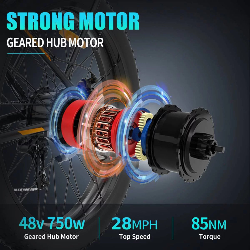 750W 48V 15Ah Fat Tire Electric Mountain Bike Y428