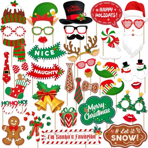 Christmas Photo Booth Props, 40Pcs Party Decorations P317