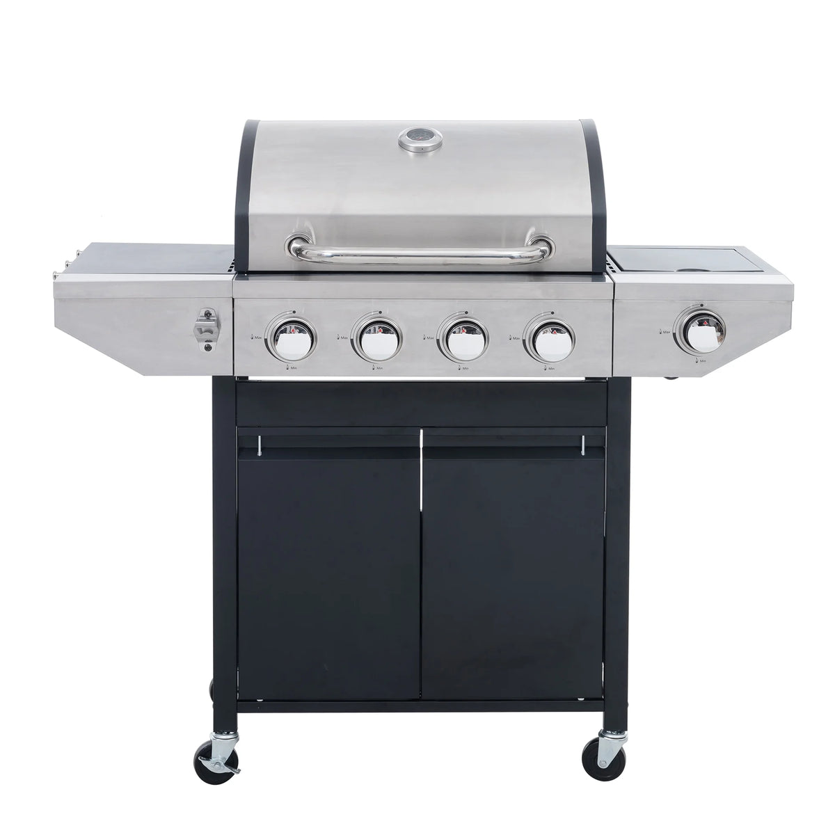 4 Burner Propane Gas Grill with Side Burner and Thermometer K95701