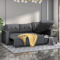 Velvet Sectional Sleeper Sofa with Chaise Storage Z3465