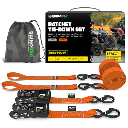Heavy Duty Ratchet Straps 4-Pack Black D343