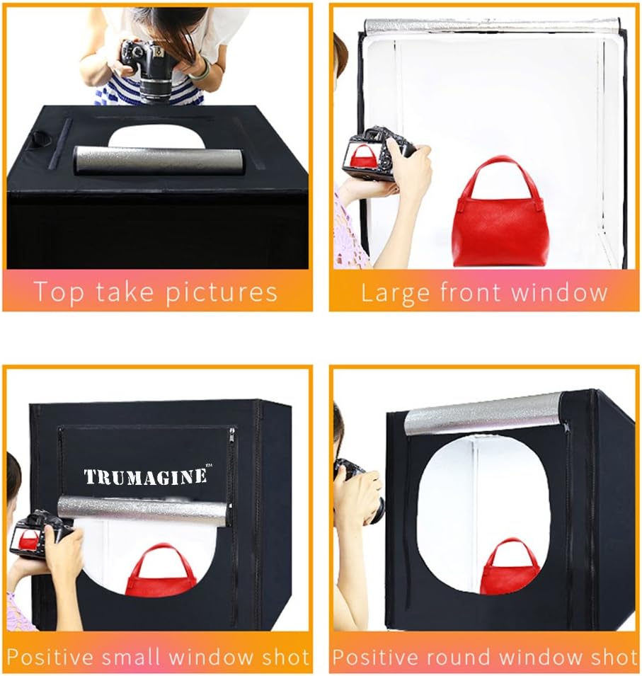 LED Studio Lightbox with 3 Colors Backdrops and Carrying Bag G170