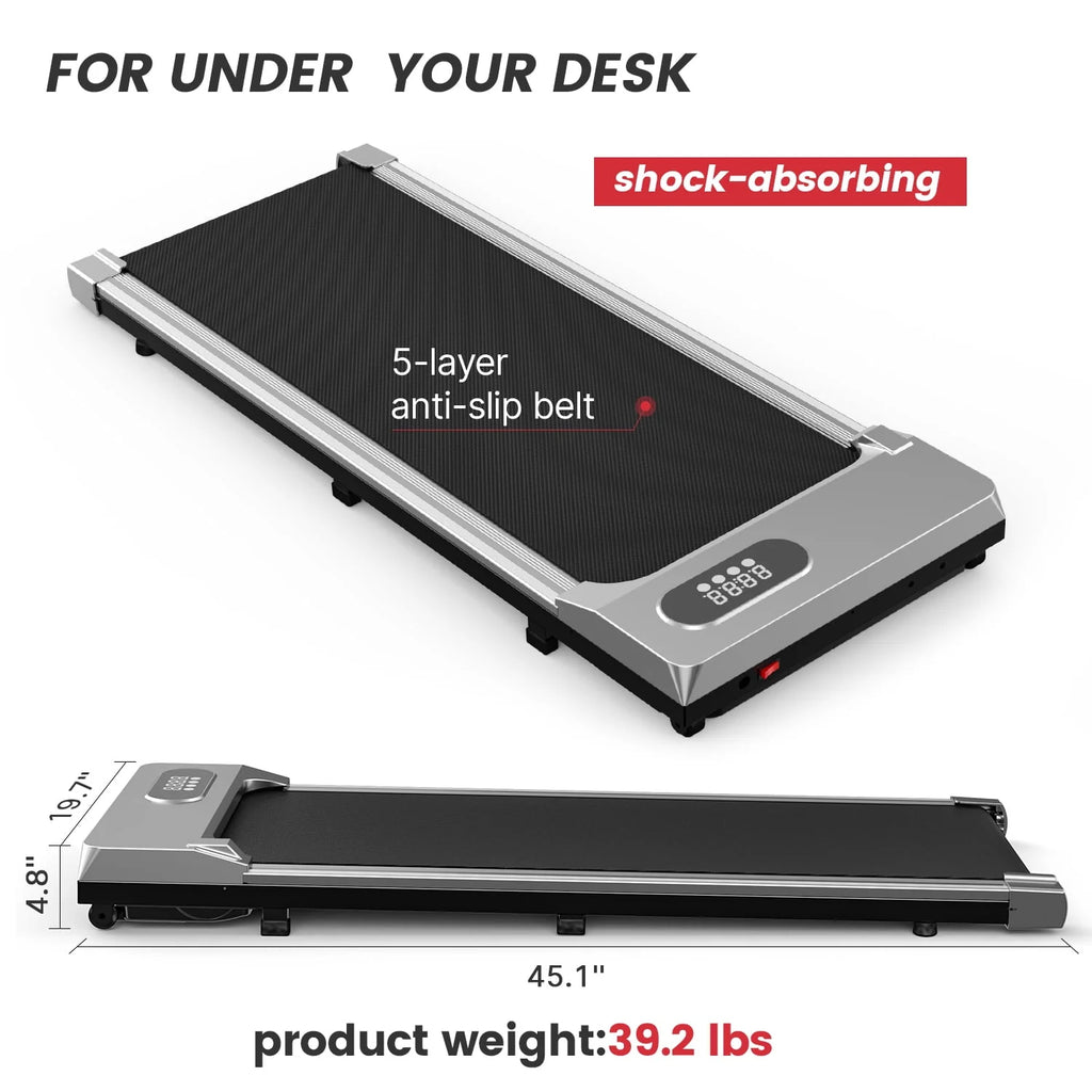 Under Desk Treadmill 265 Lb Capacity Black Q45048