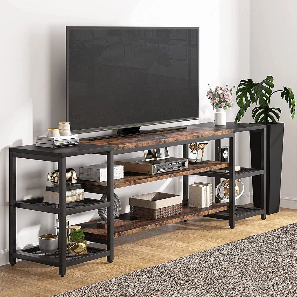 78" TV Stand with 3 Tier Storage Shelves S2218