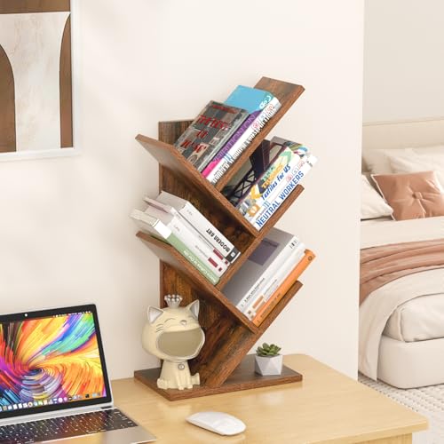 10 Tier Dark Grey Wood Tree Bookshelf R4935