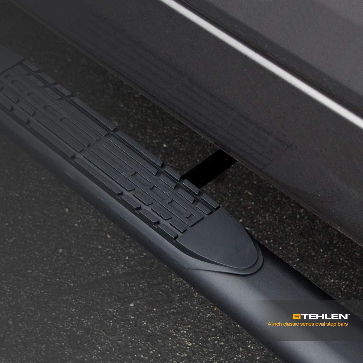 4 Oval Side Step Nerf Bars Matte Black Crew Cab L7630
