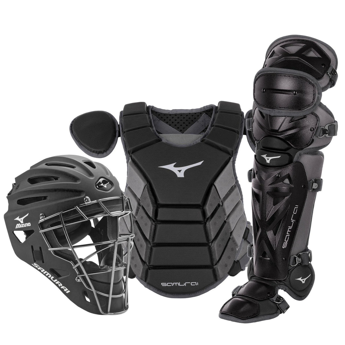 Adult Baseball Catcher's Gear Set - Black/Grey H231071