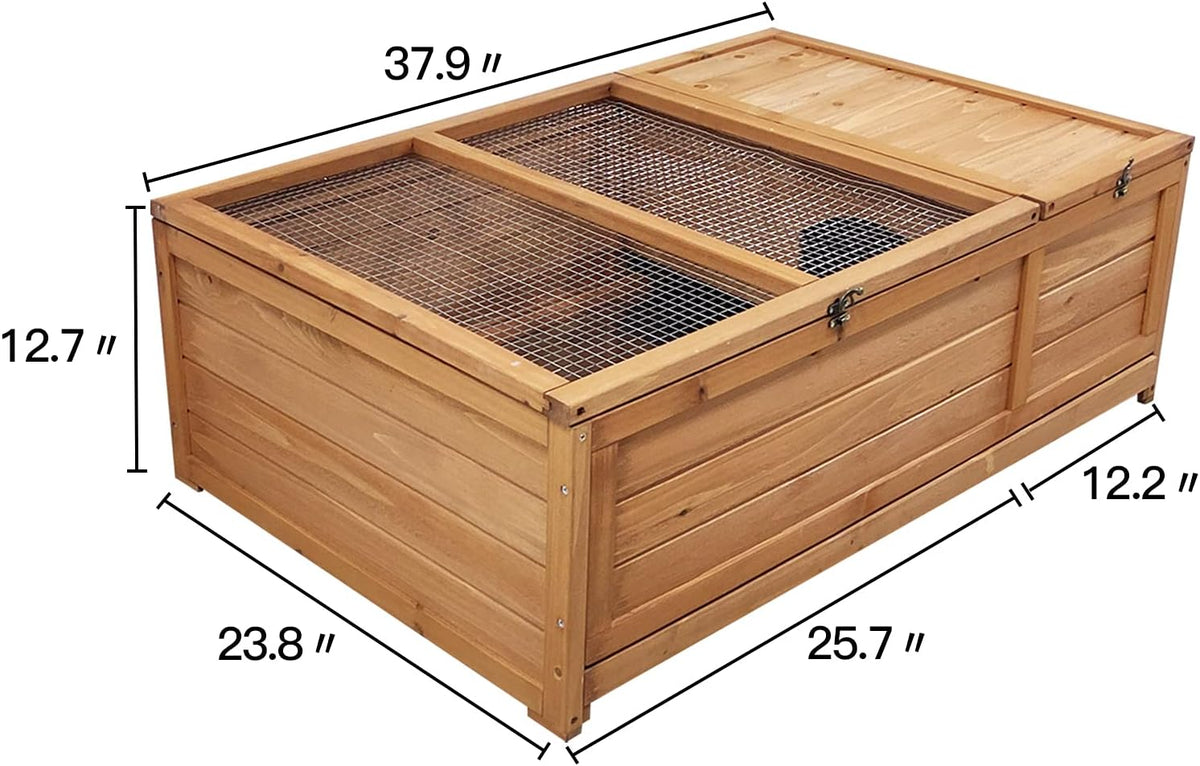 Wooden Tortoise House with Removable Bottom W38771