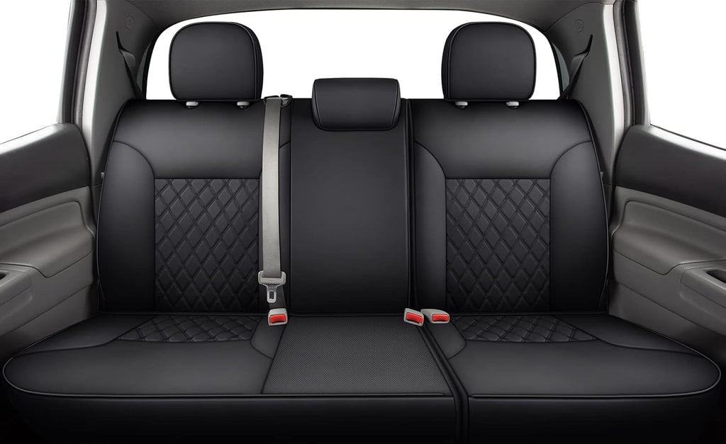 Full Set Black Faux Leather Seat Covers I582