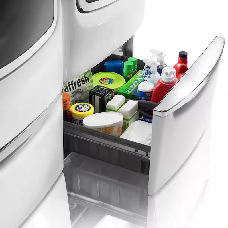 White Pedestal with Storage B66846
