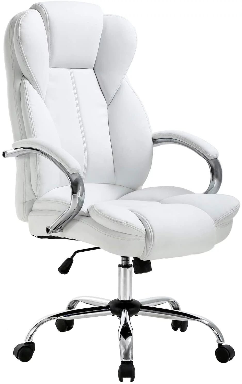 White High Back PU Leather Office Chair with Lumbar Support X2238