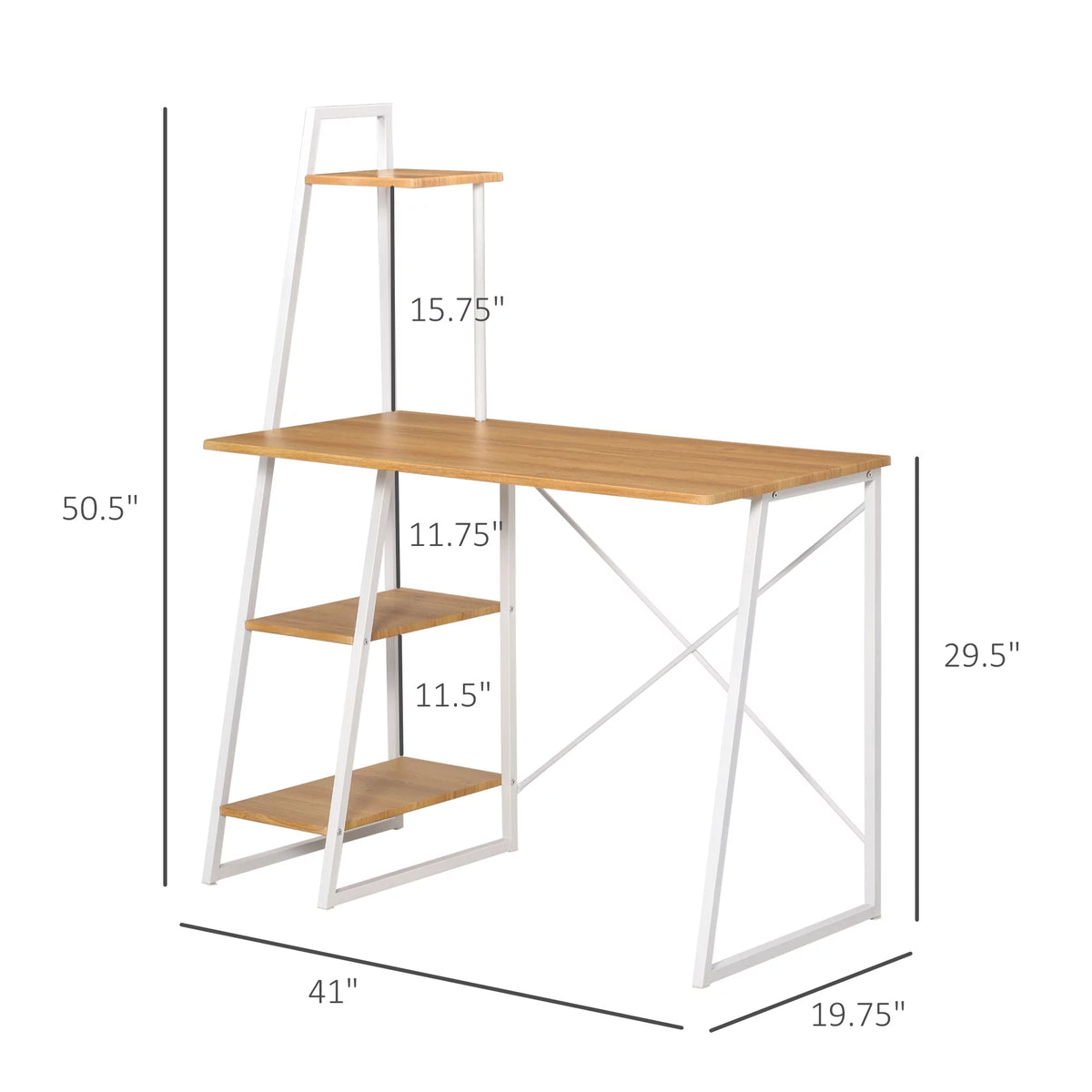 Computer Desk with 3-Tier Storage Shelves G6797