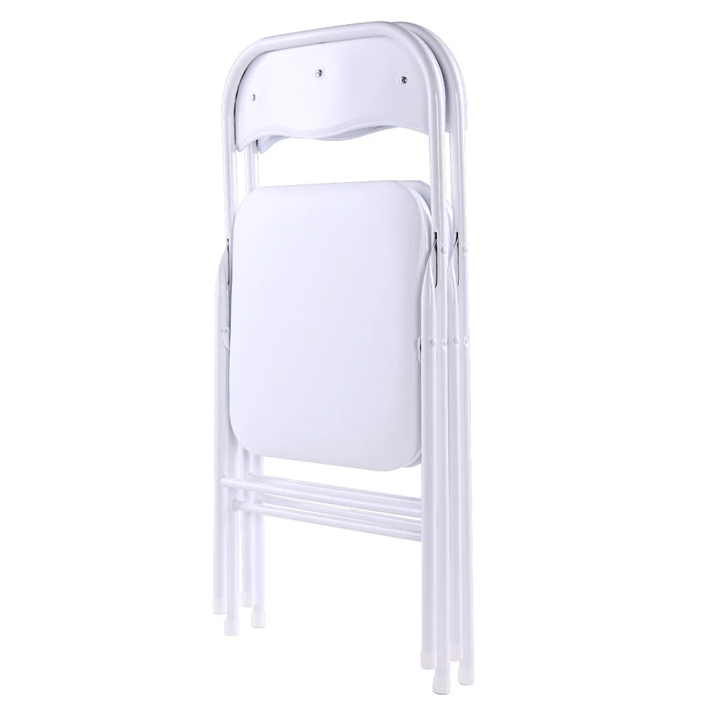 White Folding Chairs Set of 6 K80275