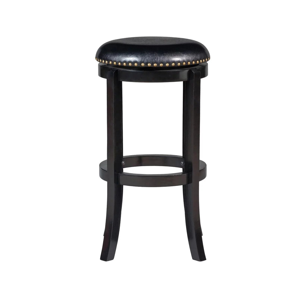 Black 24in. Backless Swivel Wood Counter Stool B72001