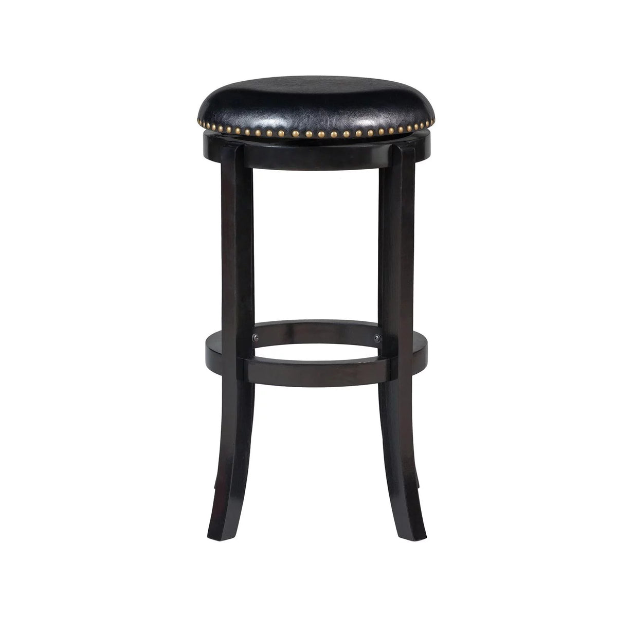 Black 24in. Backless Swivel Wood Counter Stool B72001