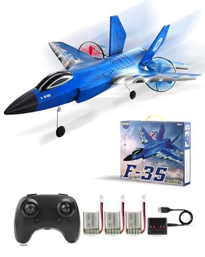 Remote Control Plane 2.4GHz RC Airplane with Gyro LED Lights Blue Z9048